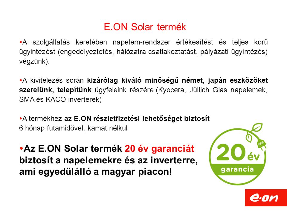 E.ON Solar termék