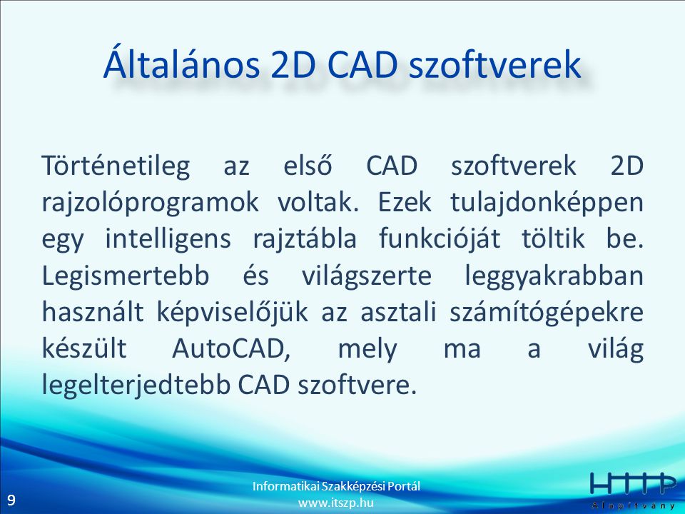Általános 2D CAD szoftverek