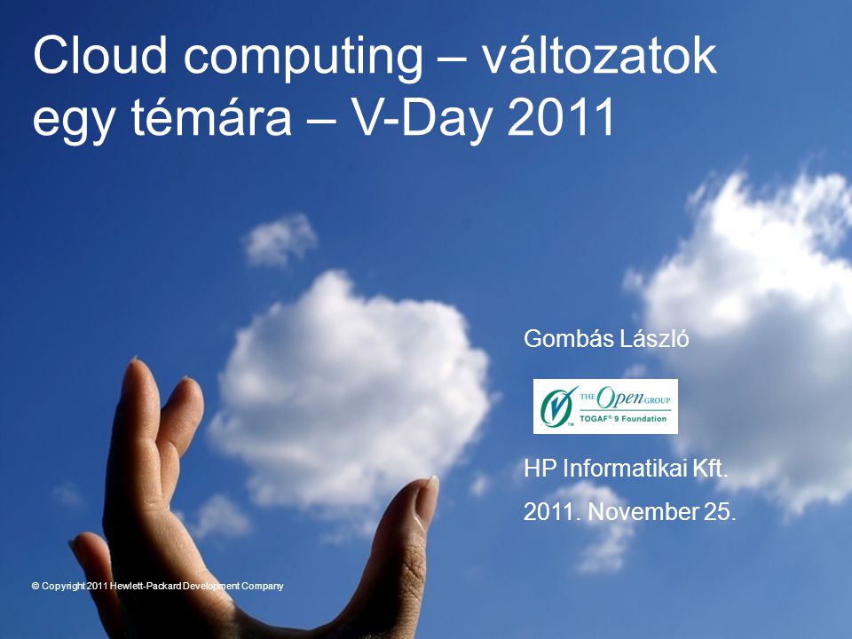 Cloud computing – változatok egy témára – V-Day 2011