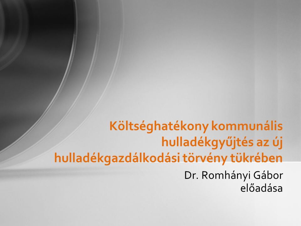 Dr. Romhányi Gábor előadása