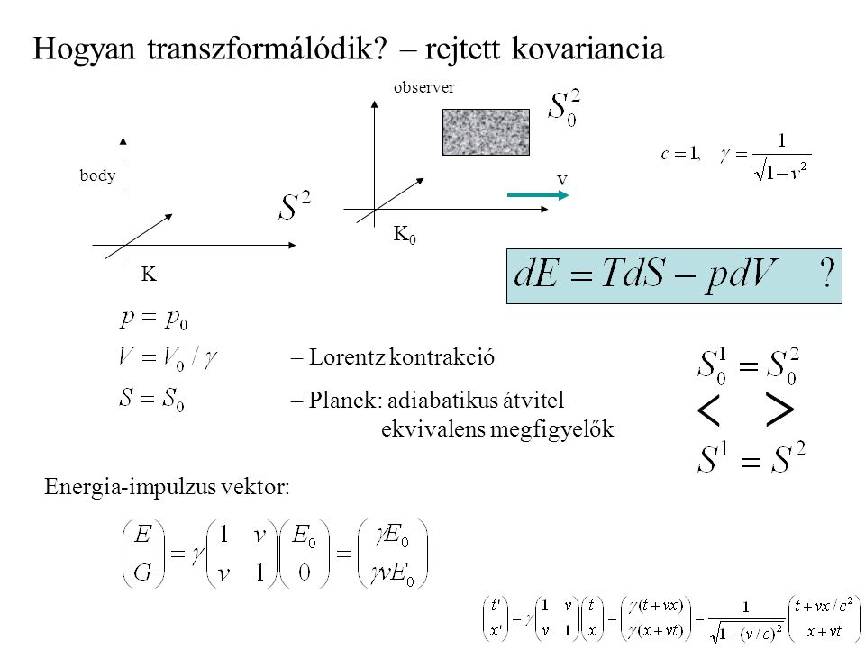 > > Hogyan transzformálódik – rejtett kovariancia