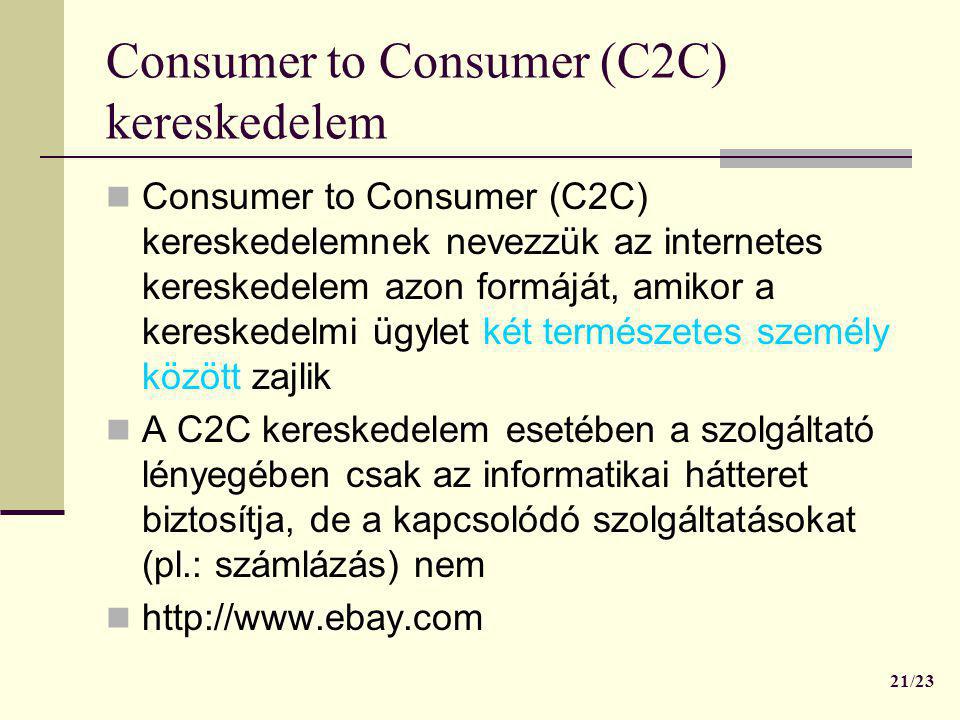 Consumer to Consumer (C2C) kereskedelem