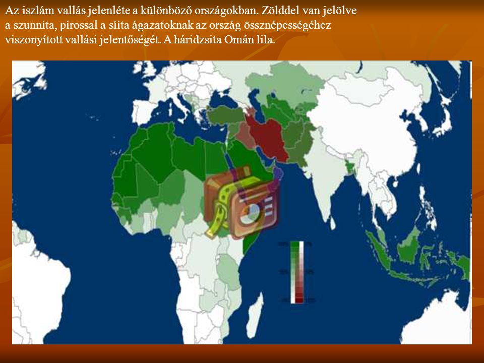 Az iszlám vallás jelenléte a különböző országokban