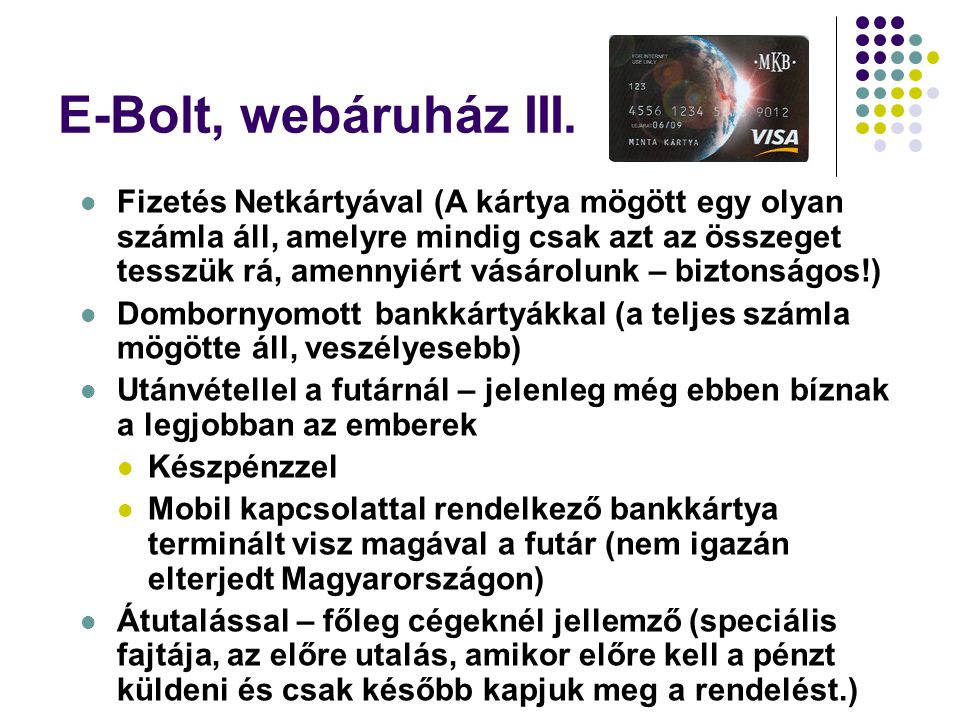 E-Bolt, webáruház III.