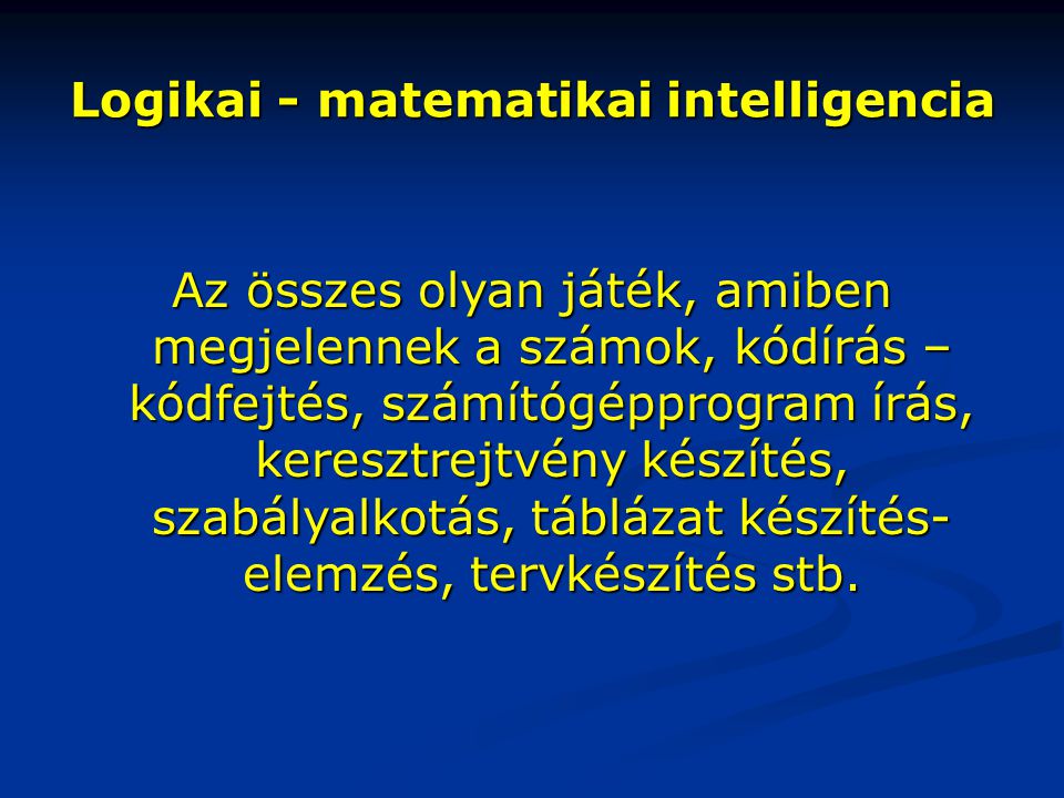 Logikai - matematikai intelligencia