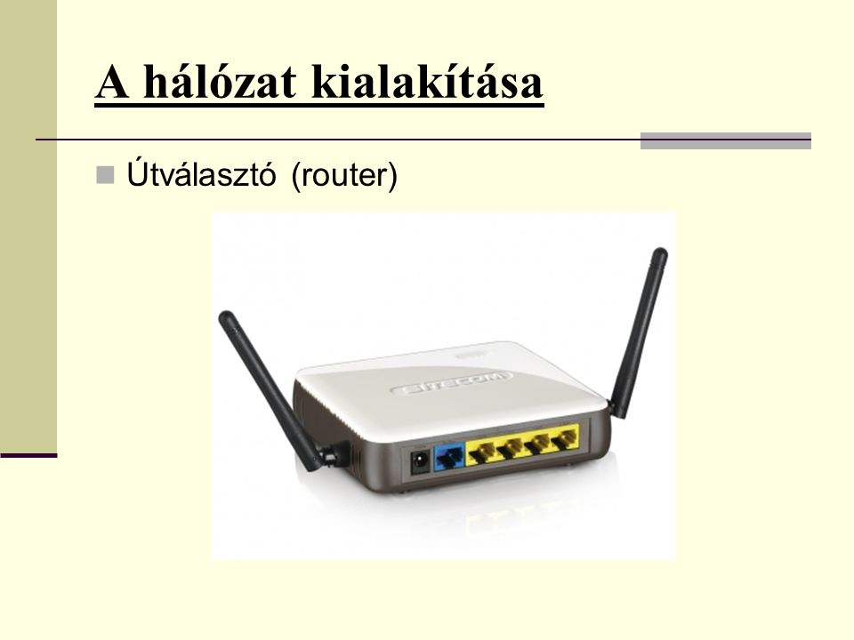 A hálózat kialakítása Útválasztó (router)