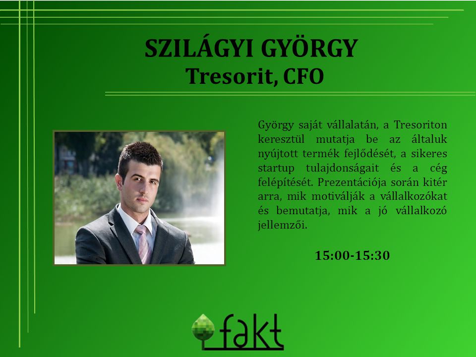 Szilágyi György Tresorit, CFO 15:00-15:30