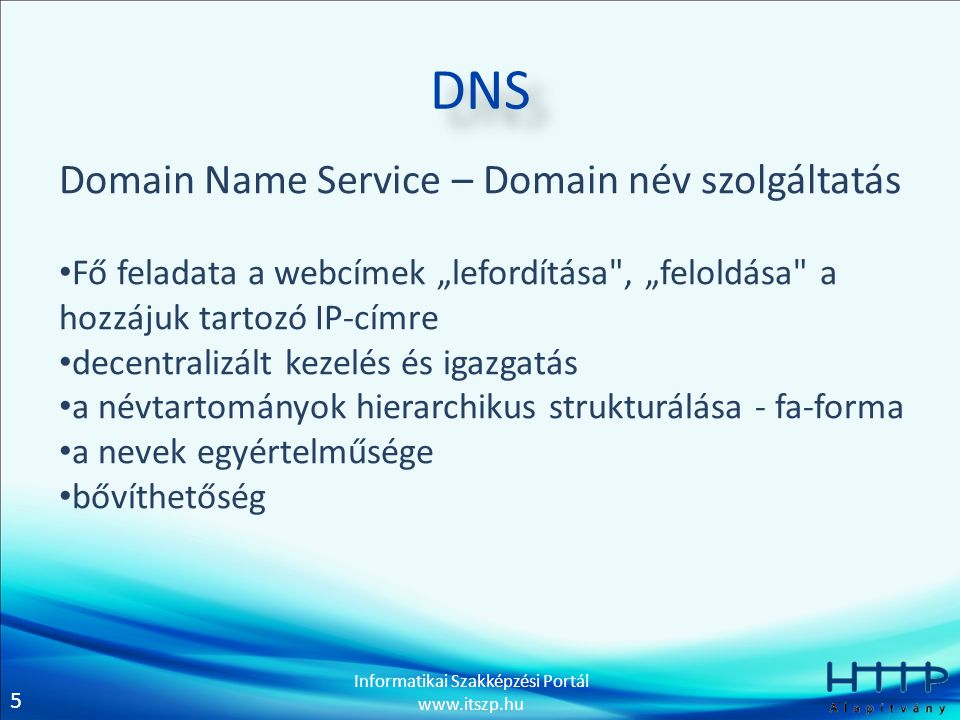 DNS Domain Name Service – Domain név szolgáltatás