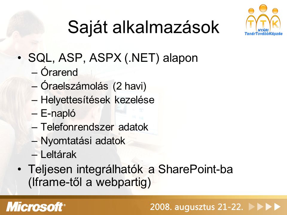 Saját alkalmazások SQL, ASP, ASPX (.NET) alapon