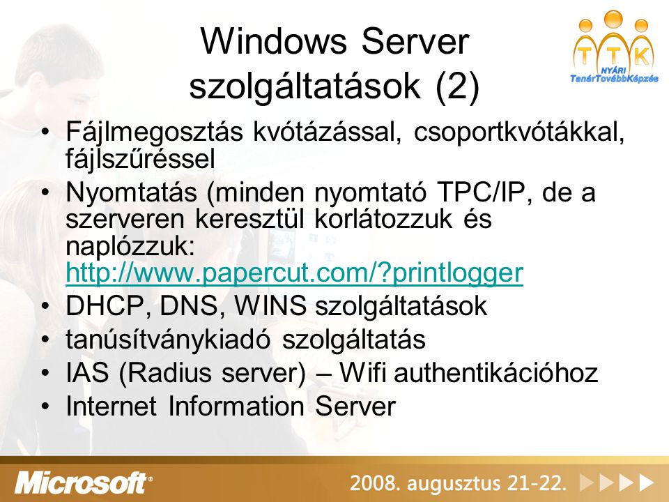 Windows Server szolgáltatások (2)