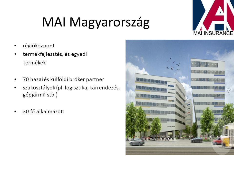 MAI Magyarország régióközpont termékfejlesztés, és egyedi termékek