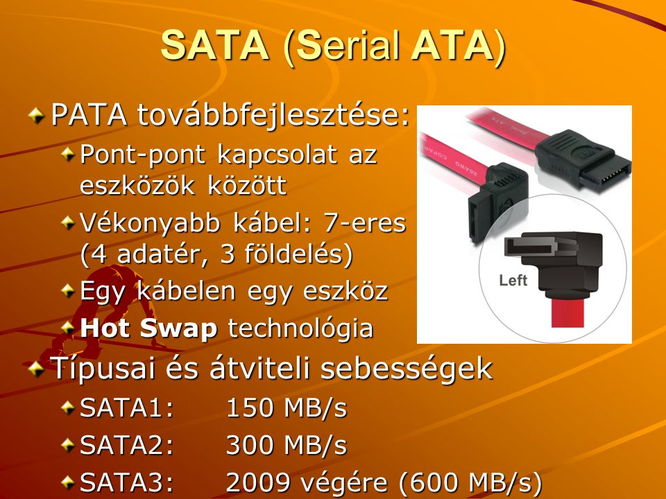 SATA (Serial ATA) PATA továbbfejlesztése: