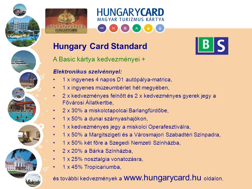 Hungary Card Standard A Basic kártya kedvezményei +