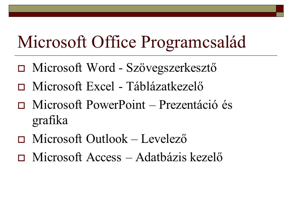 Microsoft Office Programcsalád