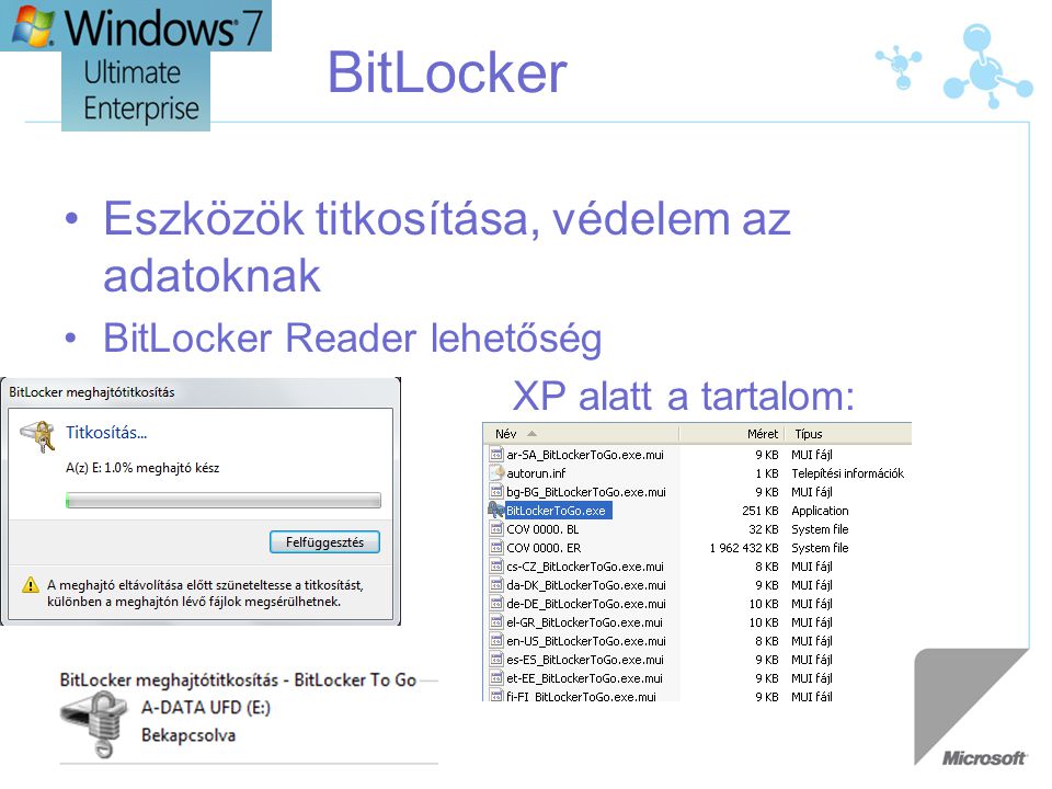 BitLocker Eszközök titkosítása, védelem az adatoknak