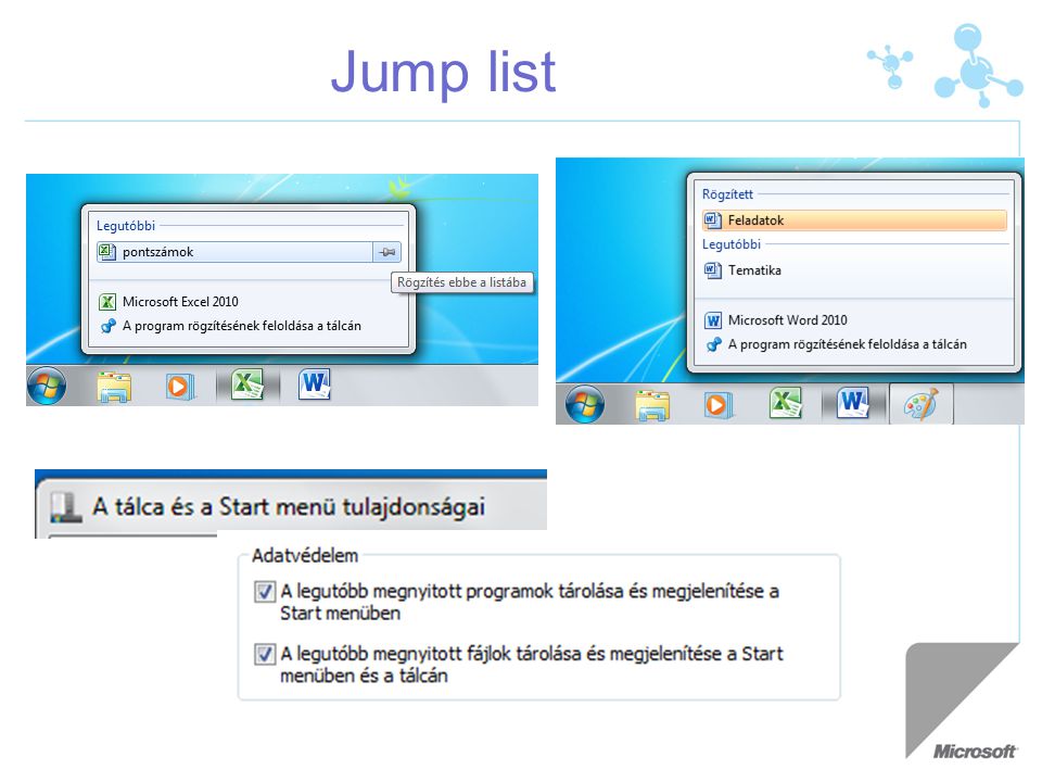 Jump list