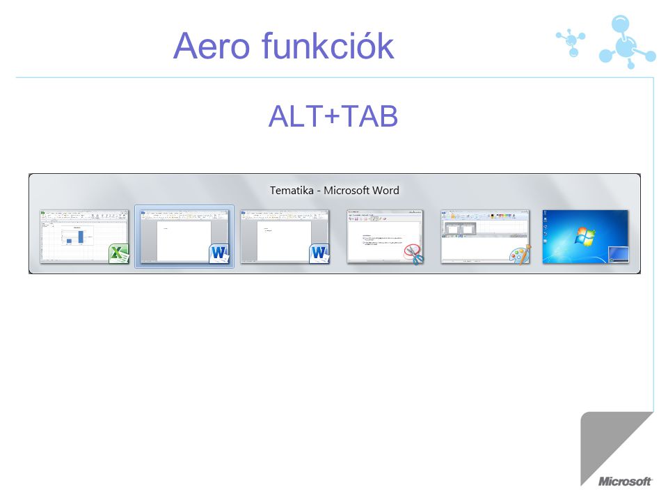 Aero funkciók ALT+TAB