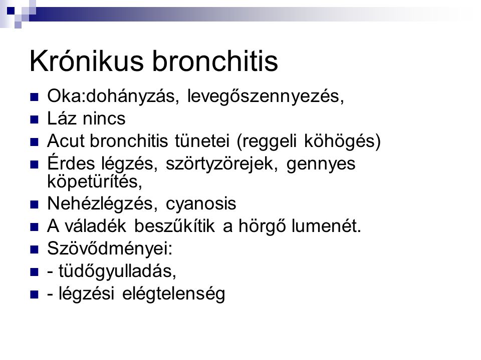 kezelése krónikus bronchitis diabetesben)
