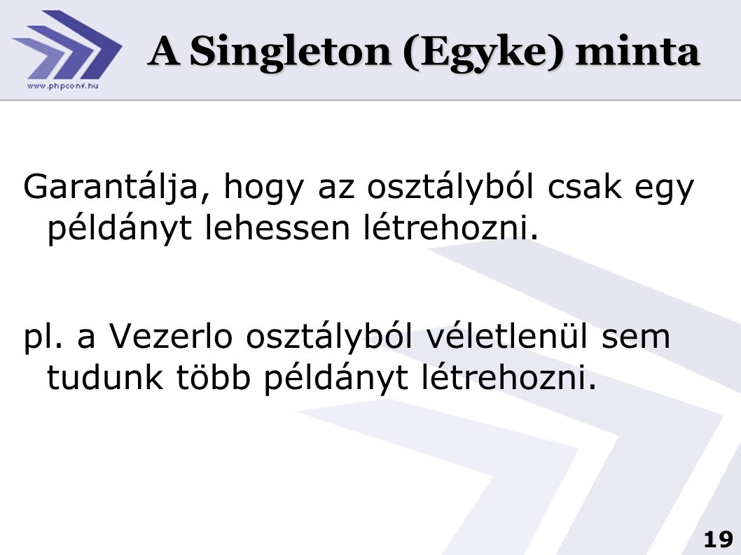 A Singleton (Egyke) minta