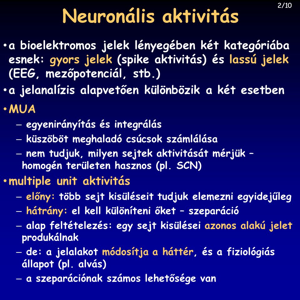 Neuronális aktivitás 2/10.