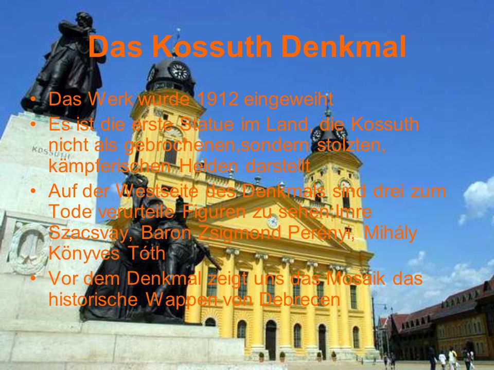 Das Kossuth Denkmal Das Werk wurde 1912 eingeweiht
