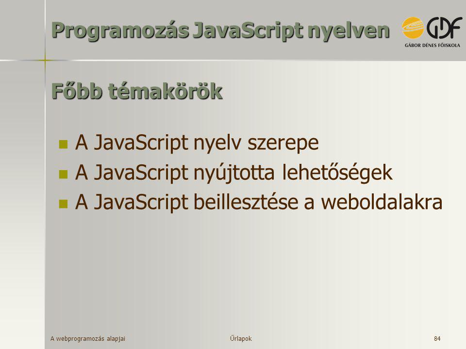 Programozás JavaScript nyelven