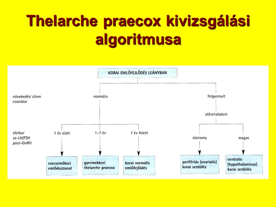Thelarche praecox kivizsgálási algoritmusa