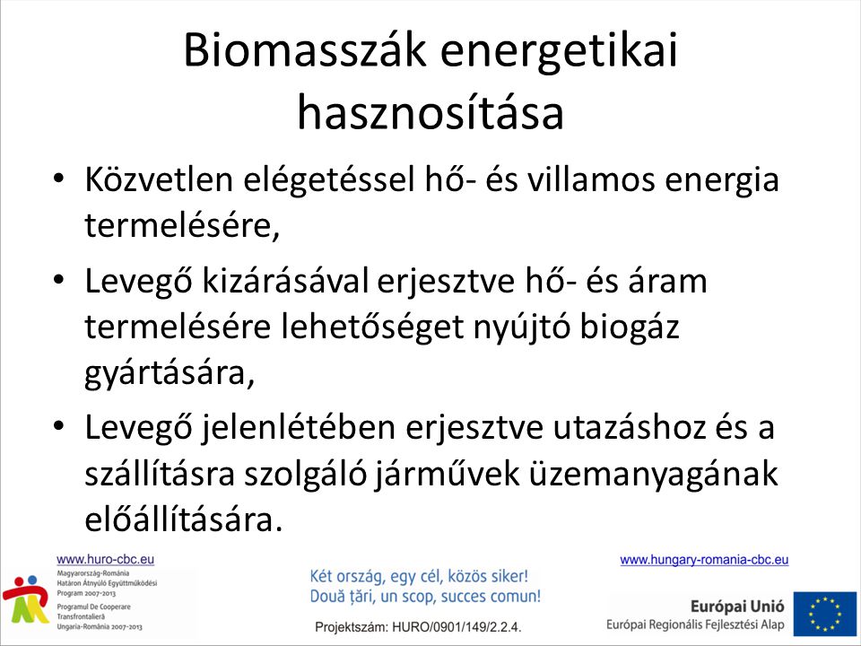 Biomasszák energetikai hasznosítása