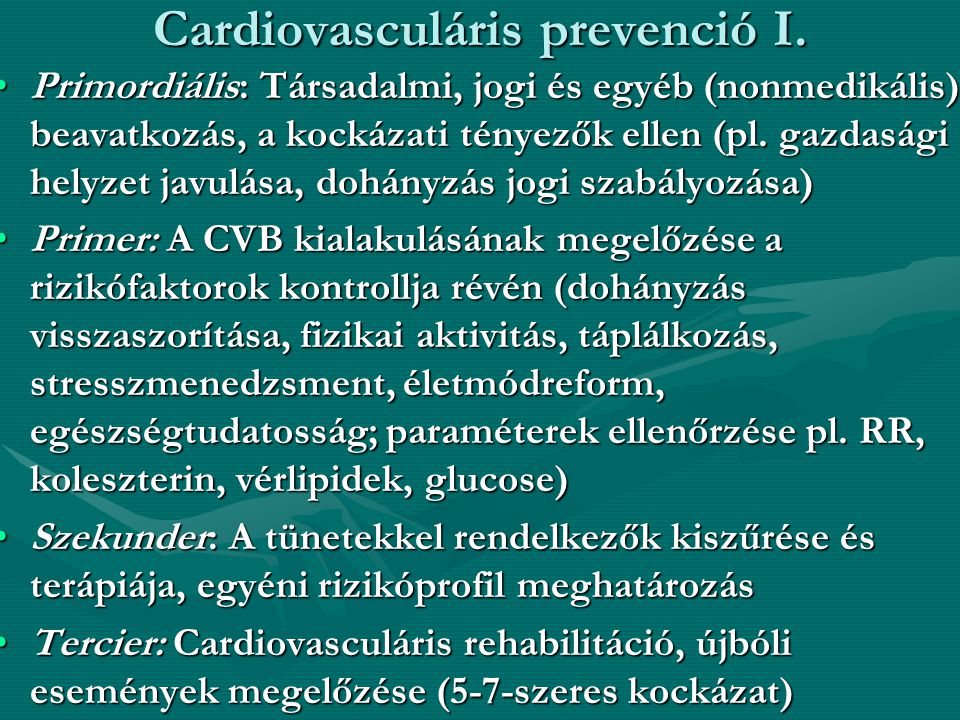 Cardiovasculáris prevenció I.