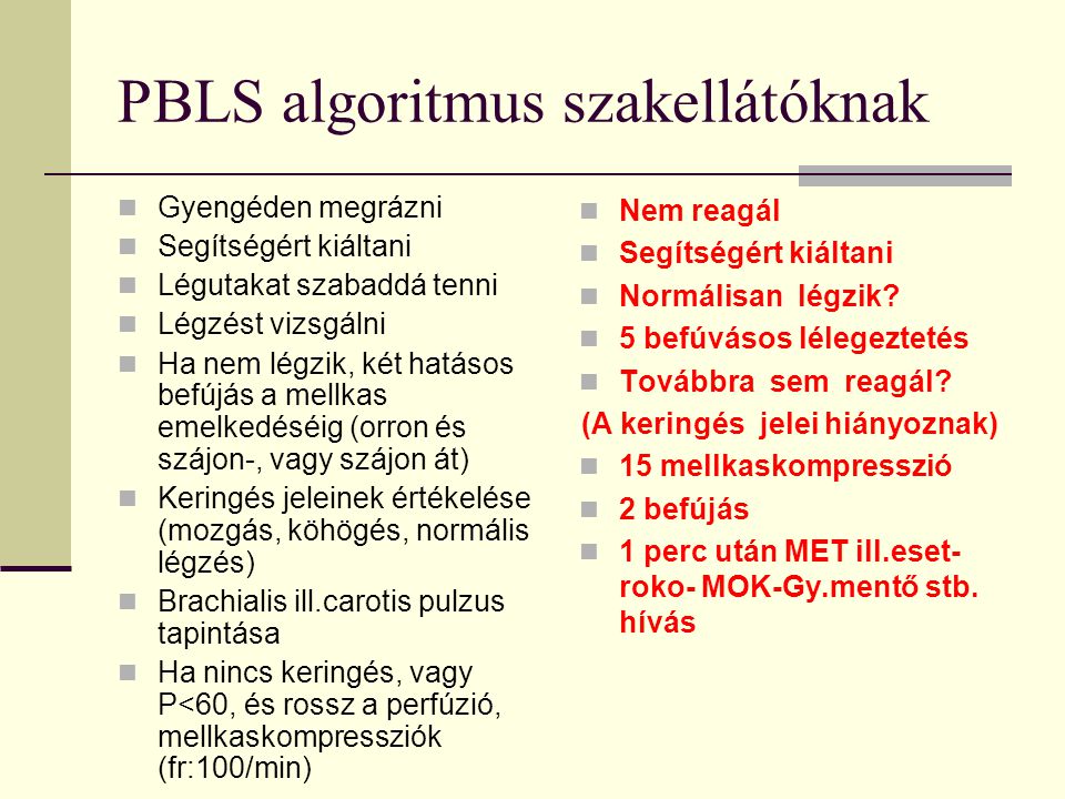PBLS algoritmus szakellátóknak