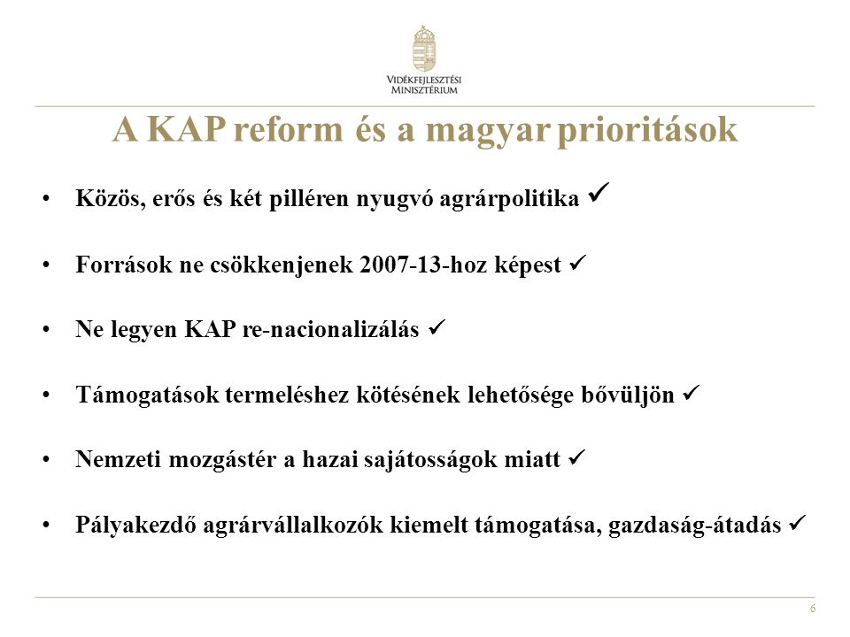 A KAP reform és a magyar prioritások