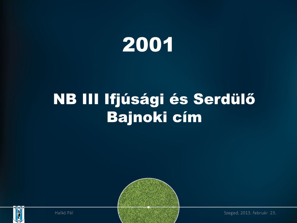 2001 NB III Ifjúsági és Serdülő Bajnoki cím