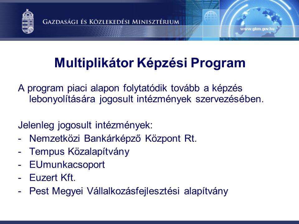 Multiplikátor Képzési Program