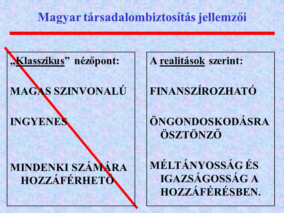 Magyar társadalombiztosítás jellemzői