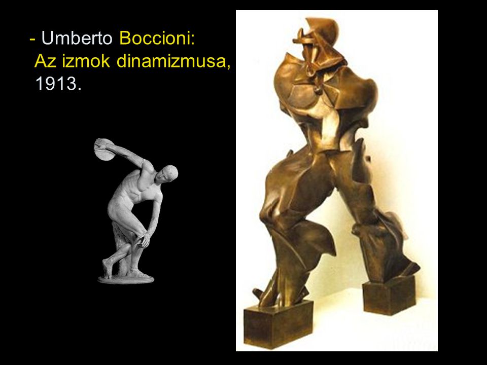 - Umberto Boccioni: Az izmok dinamizmusa, 1913.