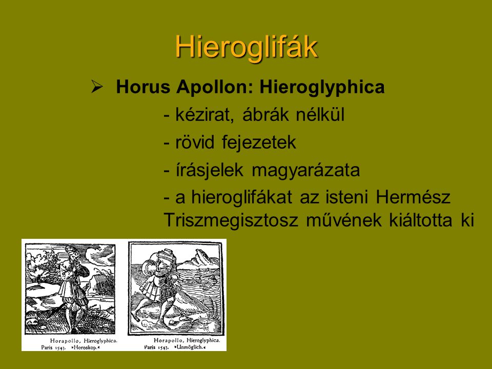 Hieroglifák Horus Apollon: Hieroglyphica - kézirat, ábrák nélkül