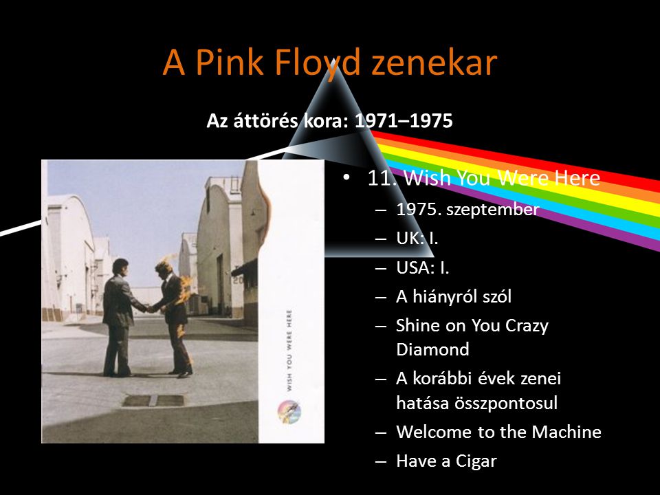 A Pink Floyd zenekar 11. Wish You Were Here Az áttörés kora: 1971–1975