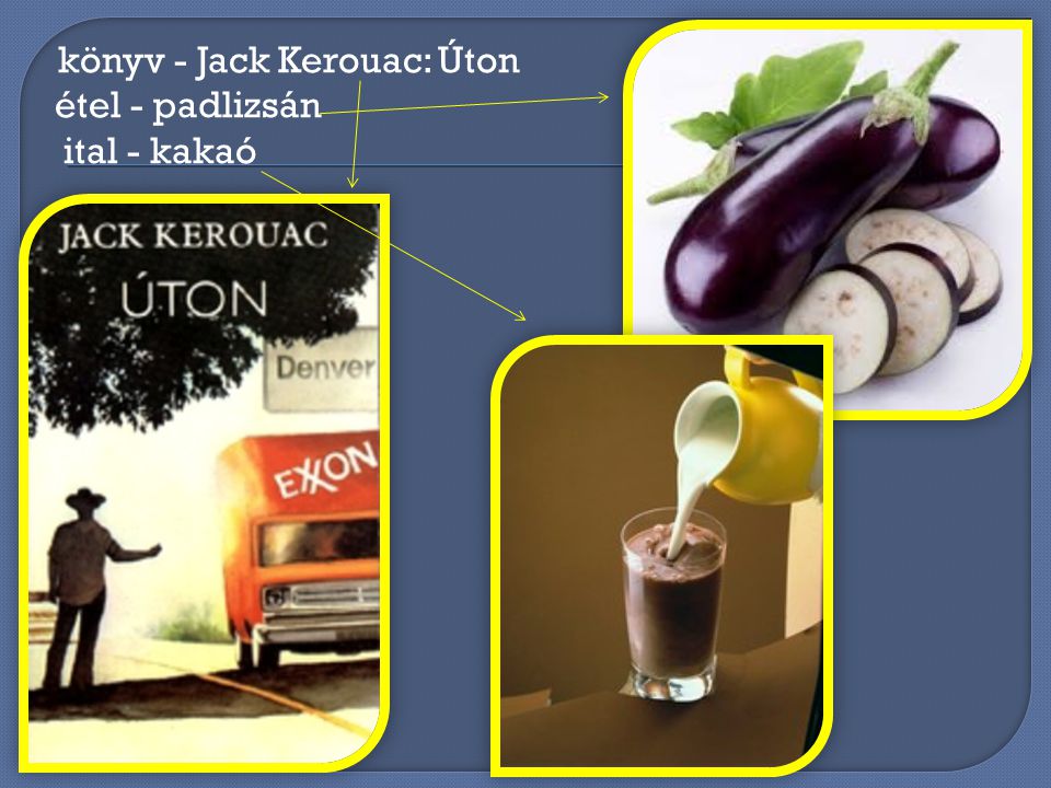 könyv - Jack Kerouac: Úton étel - padlizsán ital - kakaó