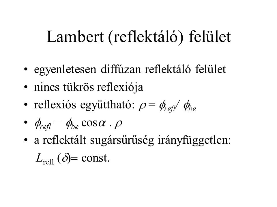 Lambert (reflektáló) felület