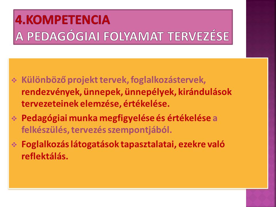 4.Kompetencia A pedagógiai folyamat tervezése