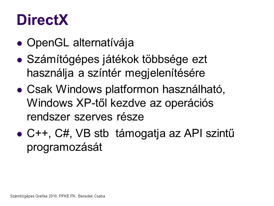 DirectX OpenGL alternatívája