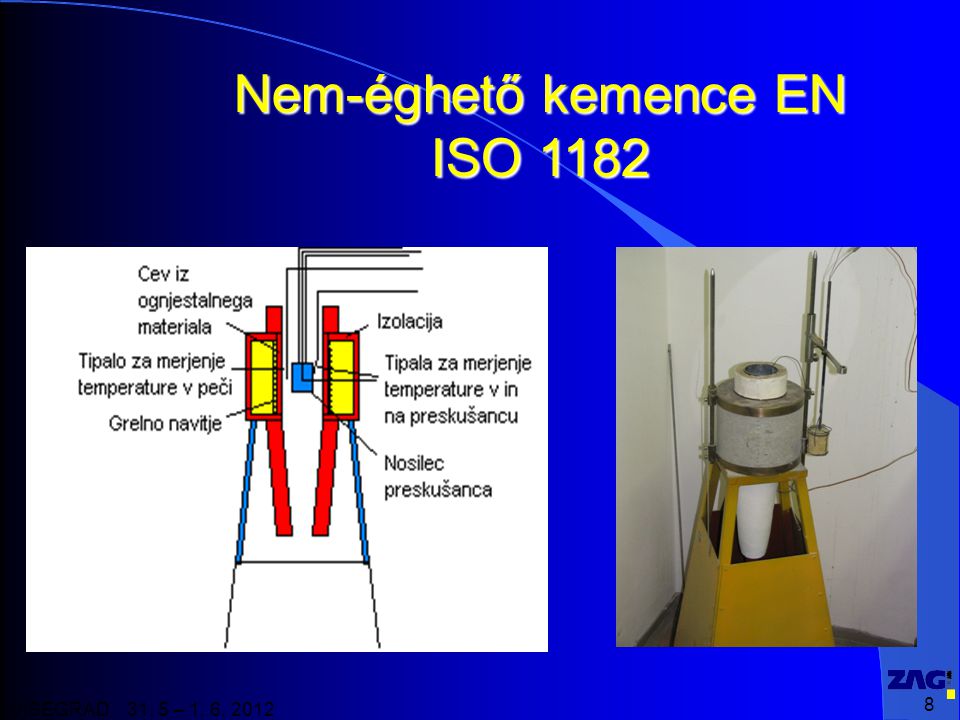 Nem-éghető kemence EN ISO 1182