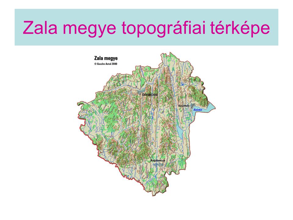 Zala megye topográfiai térképe