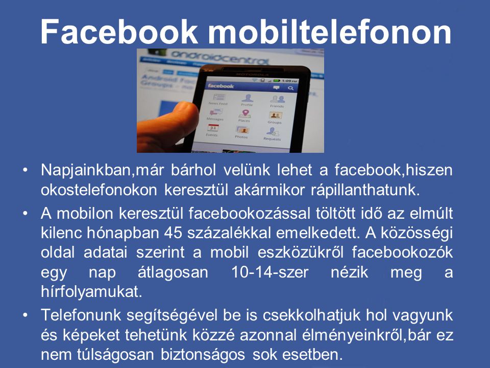 Facebook mobiltelefonon