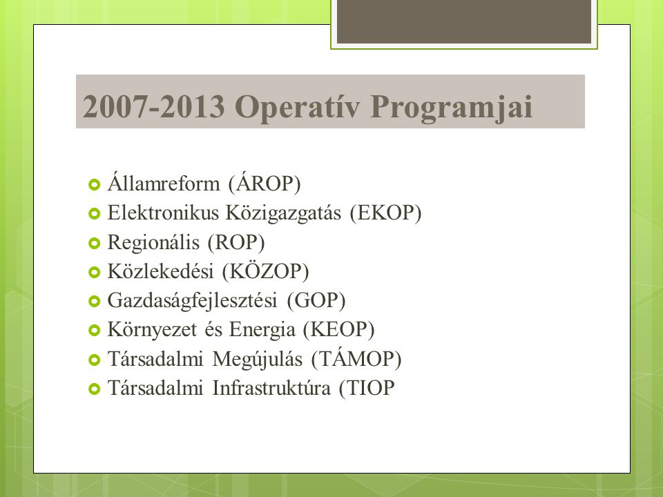 Operatív Programjai Államreform (ÁROP)