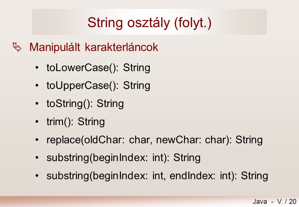 String osztály (folyt.)