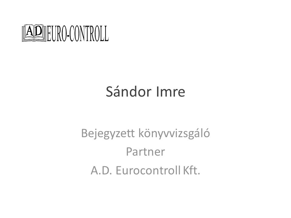 Bejegyzett könyvvizsgáló Partner A.D. Eurocontroll Kft.