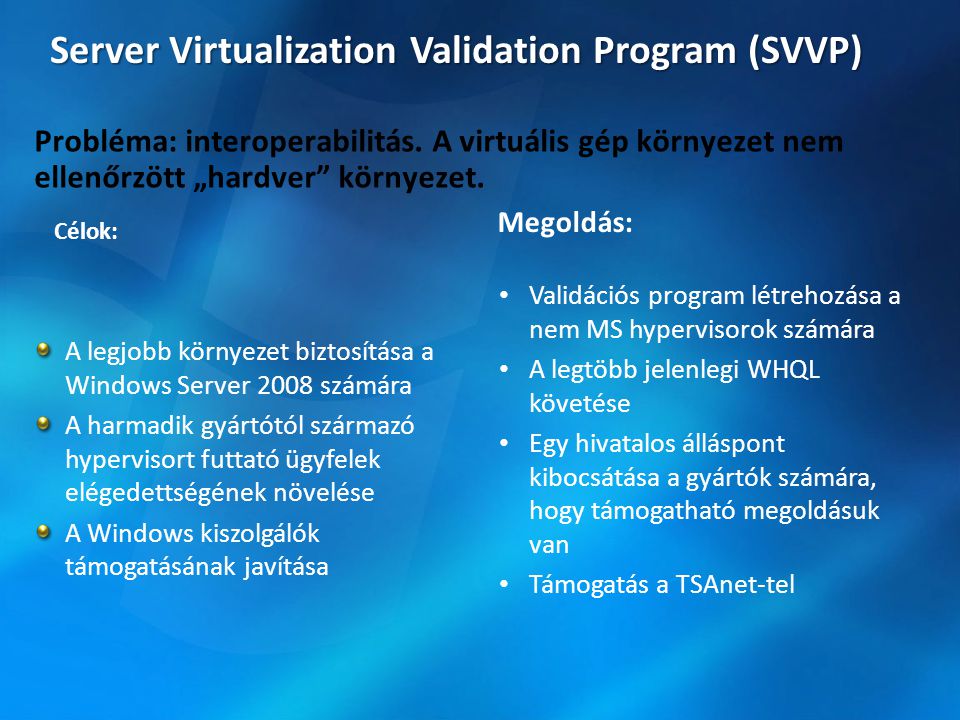 Server Virtualization Validation Program (SVVP)