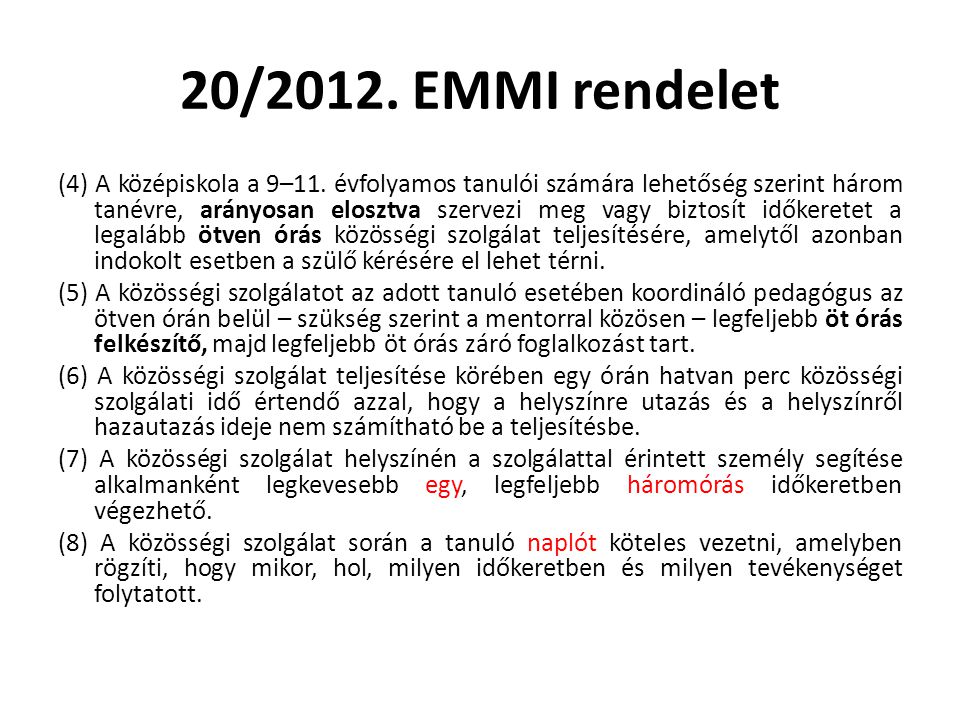 20/2012. EMMI rendelet