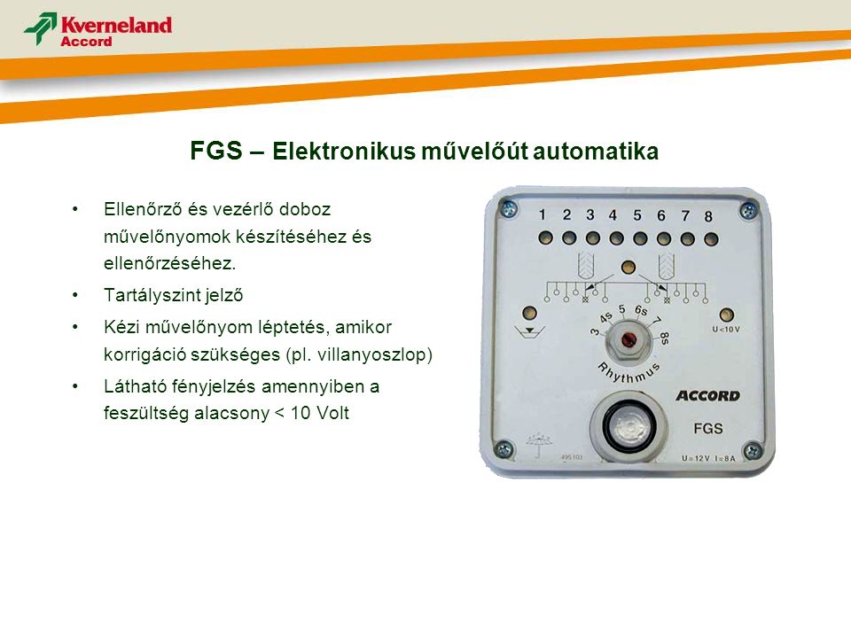FGS – Elektronikus művelőút automatika